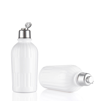 Engraving Logo Transparent Cosmetic Bottle 250ml PET Plastic Bottles With Flip Top Cap