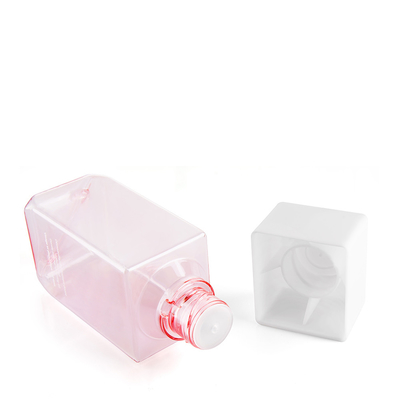 Square Plastic Cosmetic Bottles 250ML PETG Cosmetic Packaging