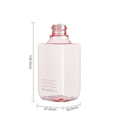Square Plastic Cosmetic Bottles 250ML PETG Cosmetic Packaging