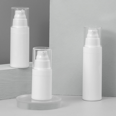 Empty White Airless Pump Bottles Travel Size With Dust Cover Free Sample
