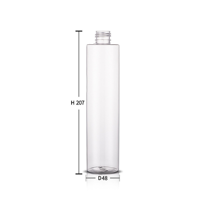 PET Plastic Hair Care Containers 320ml Long Slim Round With Disc Cap