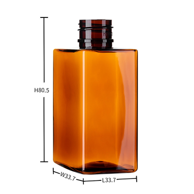Amber Square Small 60ml PCR PET Plastic Lotion Bottle Cosmetic Containers