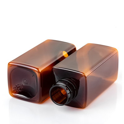Amber Square Small 60ml PCR PET Plastic Lotion Bottle Cosmetic Containers