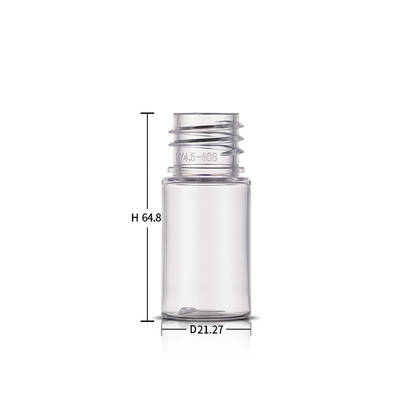 10ML Luxury Round Clear PET Plastic Cosmetic Bottles With Gold Screw Cap