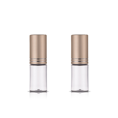 10ML Luxury Round Clear PET Plastic Cosmetic Bottles With Gold Screw Cap