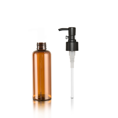 Boston Round Amber Cosmetic Bottles Plastic Packaging 150ml For Hair Oil Products