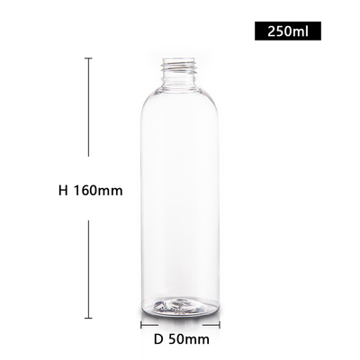 120ML 250ML Boston Round Empty Cosmetic Plastic Bottle With Flip Cap
