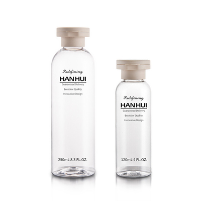 120ML 250ML Boston Round Empty Cosmetic Plastic Bottle With Flip Cap