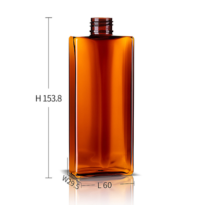 Amber Color Square 200ml Plastic Hair Care Bottle Containers With Flip Top Cap
