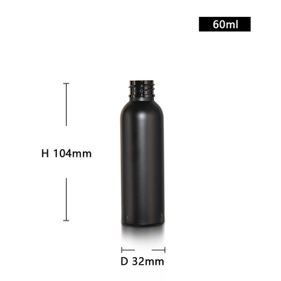 Travel 60ml Boston Round Hair Care Bottle Plastic Containers Custom Black Color