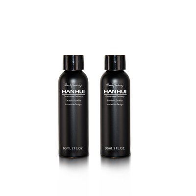 Travel 60ml Boston Round Hair Care Bottle Plastic Containers Custom Black Color