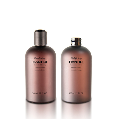 360ml Plastic Shampoo Bottle Containers For Hair Care Matte Finish Brown Color