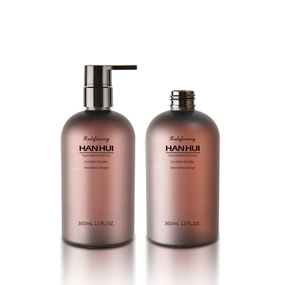 360ml Plastic Shampoo Bottle Containers For Hair Care Matte Finish Brown Color