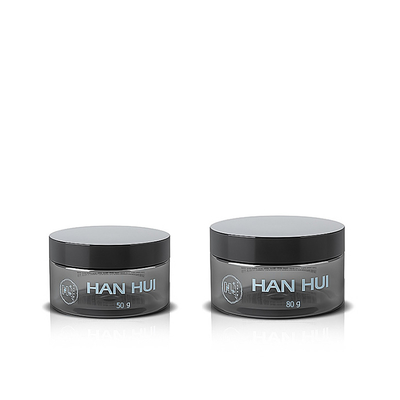 Plastic Wide Mouth Jars For Facial Cream Custom Gray Color 50ML 80ML