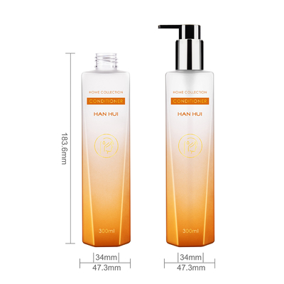 Stable And Durable Plastic Shampoo Bottles Empty 10 OZ With Silver Collar Dispenser Pump