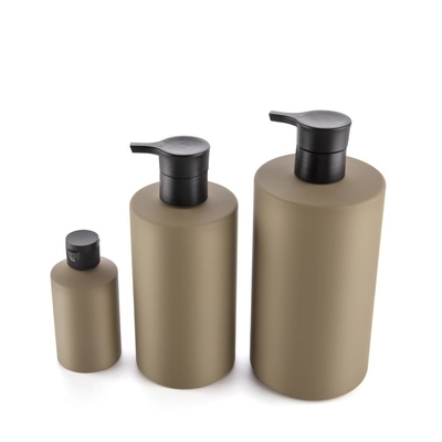 Brown Color Painting Finished Plastic Bottle With Dispenser Pump For Shampoo Conditioner