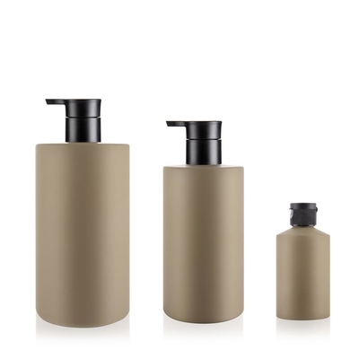 Brown Color Painting Finished Plastic Bottle With Dispenser Pump For Shampoo Conditioner
