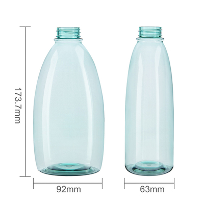 550ML 18.3OZ Turquoise Color Transparent Plastic Packaing Empty Bottle For Shampoo