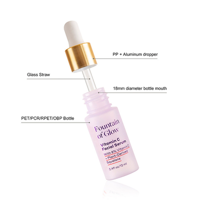 15ML Travel Plastic PCR PET Cosmetic Bottles Packaging With Dropper For Essence Oil