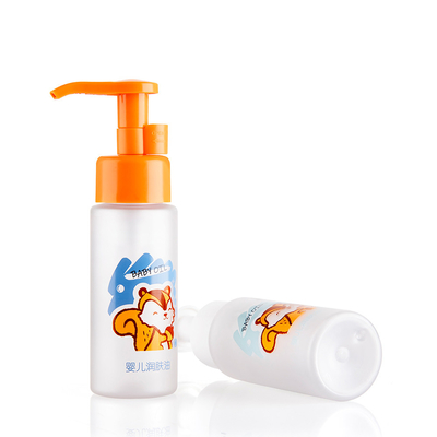 Logo Printing White 50ML PET Plastic Pump Bottles Lightweight