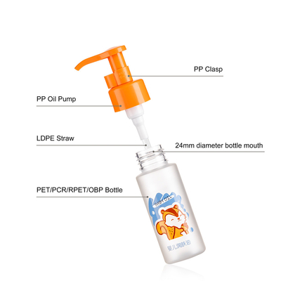 Logo Printing White 50ML PET Plastic Pump Bottles Lightweight