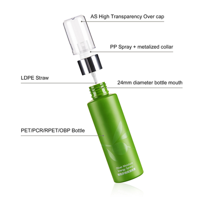 Plastic 4 OZ Matte Cosmetic PET Bottles Custom Color With Silver Pump