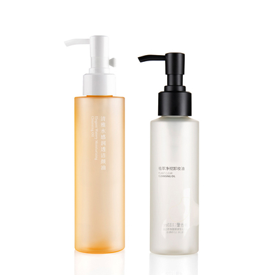 Travel Size Cosmetic Bottles 4 OZ 5 OZ Cylindrical PET Bottle For Cleansing Oil