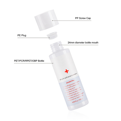 4 Oz Plastic Cosmetic Bottles Pet Cylinder For Moisture Water Essence Lotion