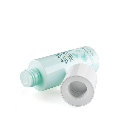 Skin Friendly 100ml Pet Cosmetic Bottle Plastic In Green With White Screw Cap