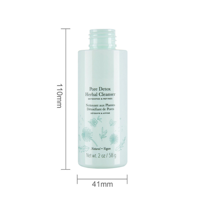 Skin Friendly 100ml Pet Cosmetic Bottle Plastic In Green With White Screw Cap