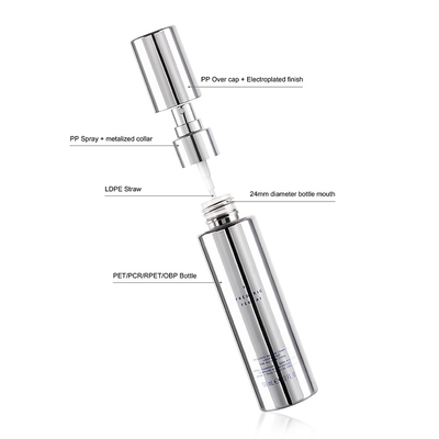 Electroplated Coated Plastic Mist Spray Bottle 150ML Silver Color