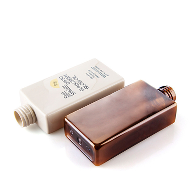 150ml Beige Color Square bottles With Aluminum Disc Top Cap