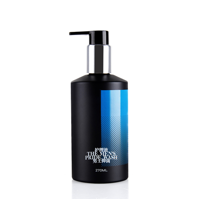 270ml Matte Black Oil Painting Finish Plastic Bottles With Aluminum Dispenser Pump