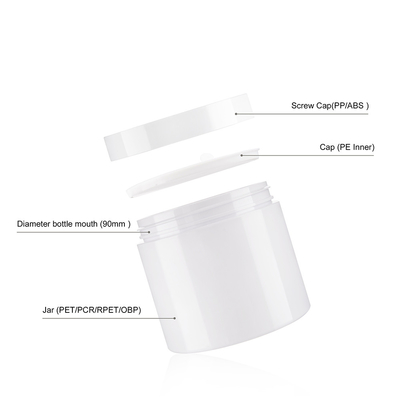 400ml Wide Neck Screw Top Jar & 90mm Screw Cap For Body Scrub