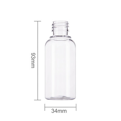50ml Custom PET Plastic Bottle With Screw Cap For Travel Health Personal Care