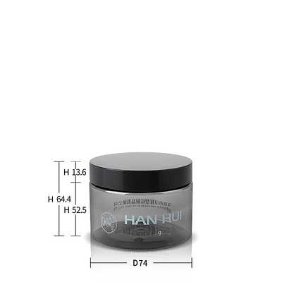 150ML Transparent Gray Wide Mouth PET Jars Cosmetic Jars With Screw Cap