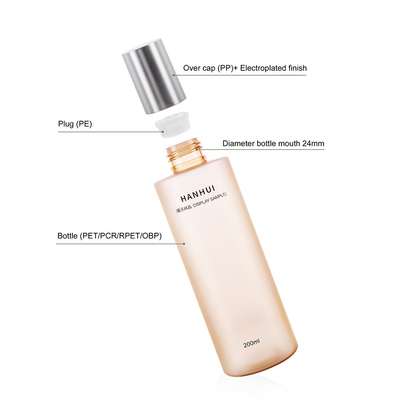 230ML OEM ODM Custom Plastic Bottles With Electroplated Lid For Toner
