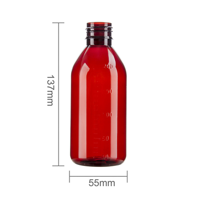 4 oz Amber Graduated Oval Liquid Medicine Bottles With Child-Resistant Caps