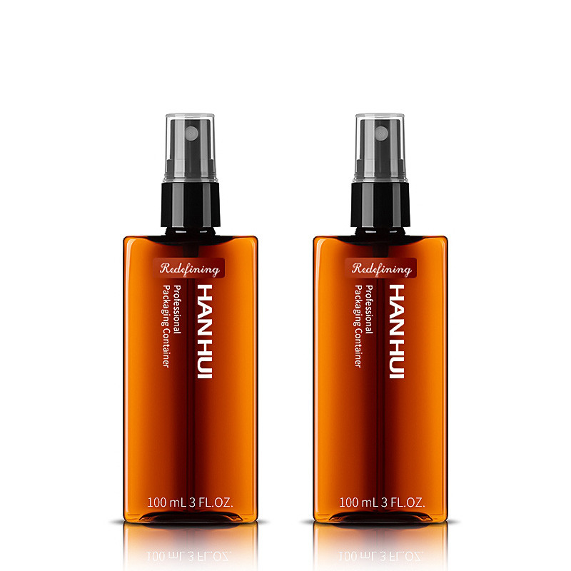 Square Brown Plastic Spray Bottles 100ML For Cosmetic Water Free Sample