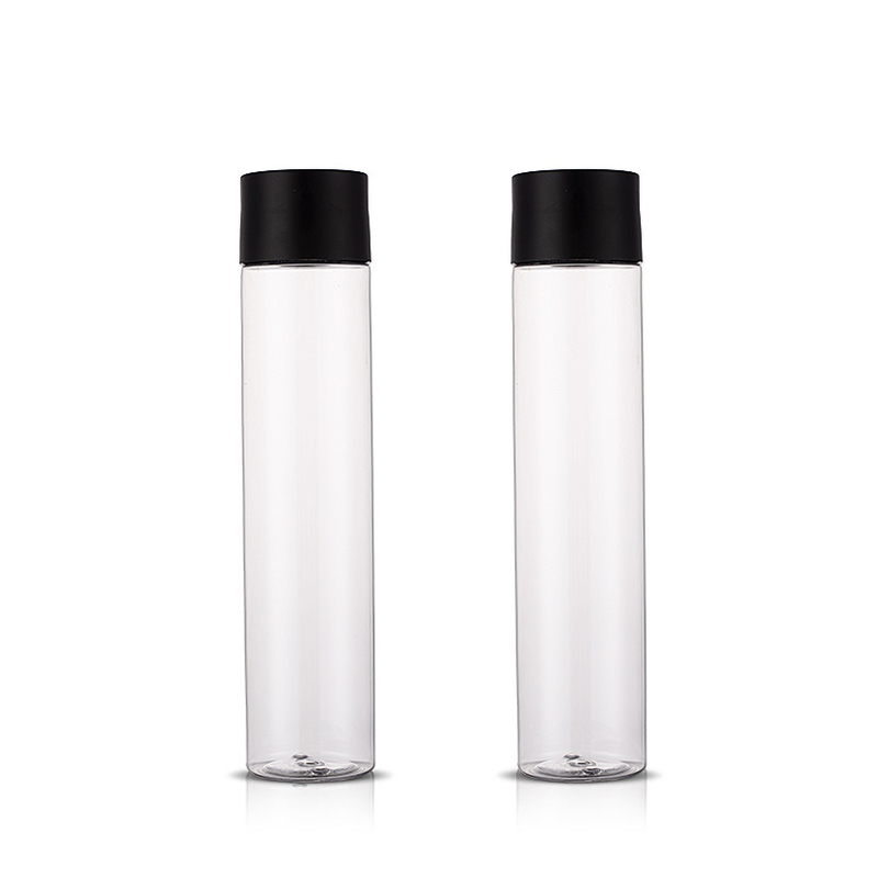 PET Plastic Hair Care Containers 320ml Long Slim Round With Disc Cap