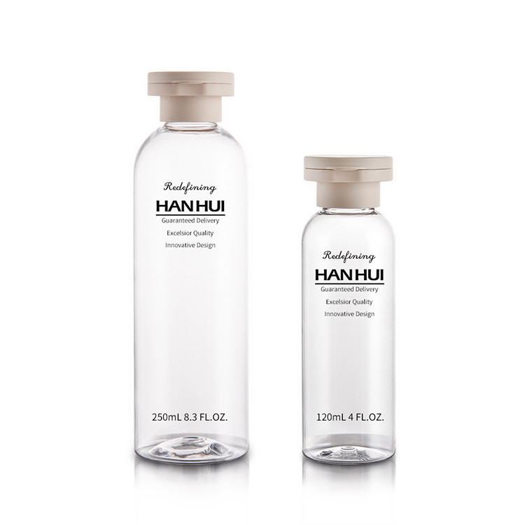 120ML 250ML Boston Round Empty Cosmetic Plastic Bottle With Flip Cap