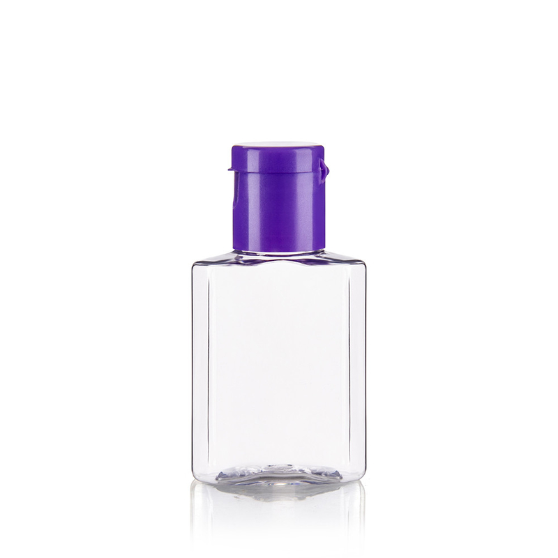 20ML Square Clear Bottle With Purple Flip Cap For  Handwashing Fluid