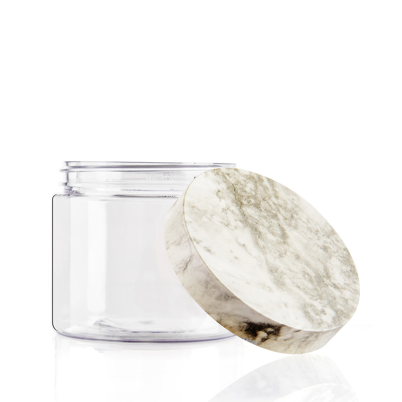 200ML Clear PET Plastic Jars With Wood-Tone Color Screw Cap