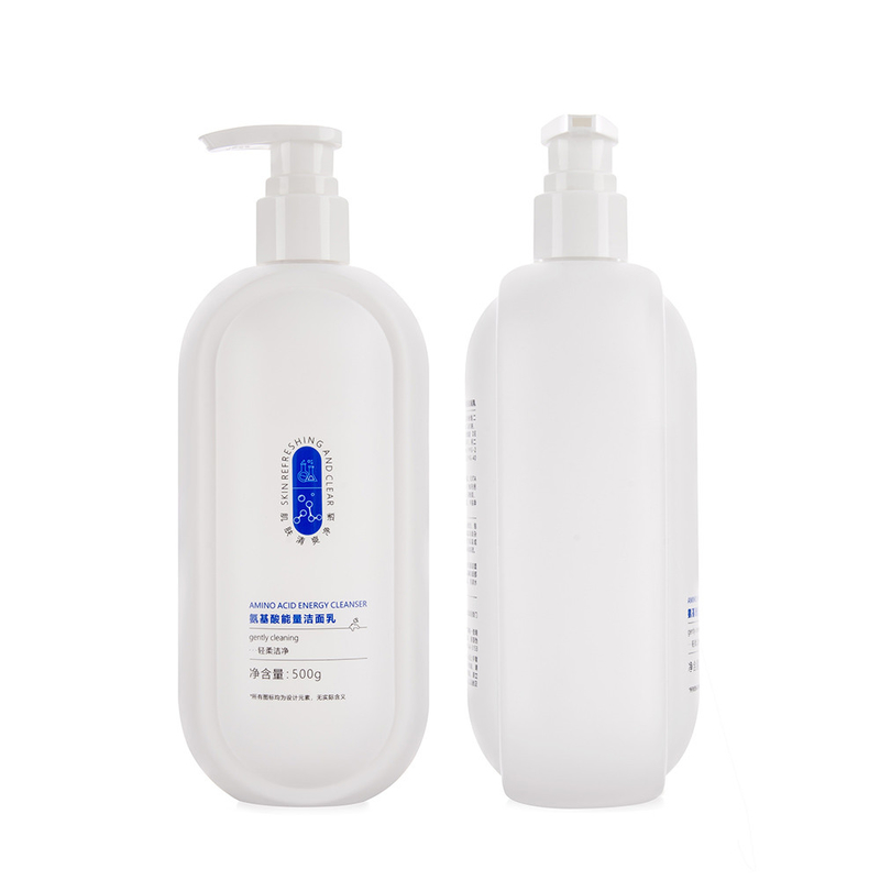 500ML ODM OEM White PET Bottle For Amino Acid Energy Face Cleanser